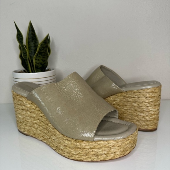Paloma Barcelo Shoes - Paloma Barcelo Tan Woven Wedges